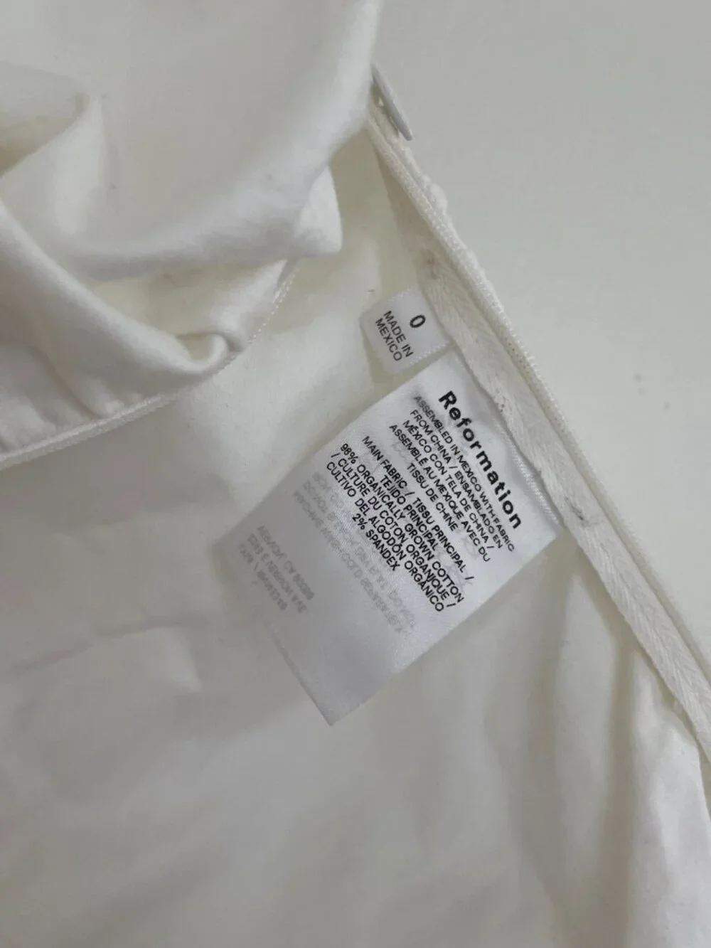 Reformation Sonny White Ruched Puff Sleeve Top Size 0